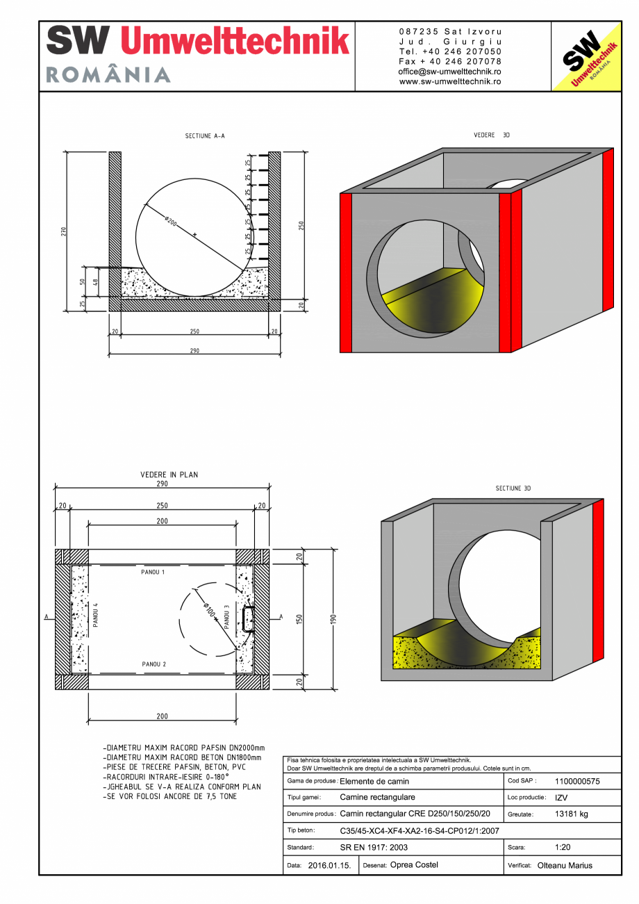 Pagina 1-CAD-PDF Camin rectangular CRE Di 250/150/250/20 SW UMWELTTECHNIK Detaliu de produs 
