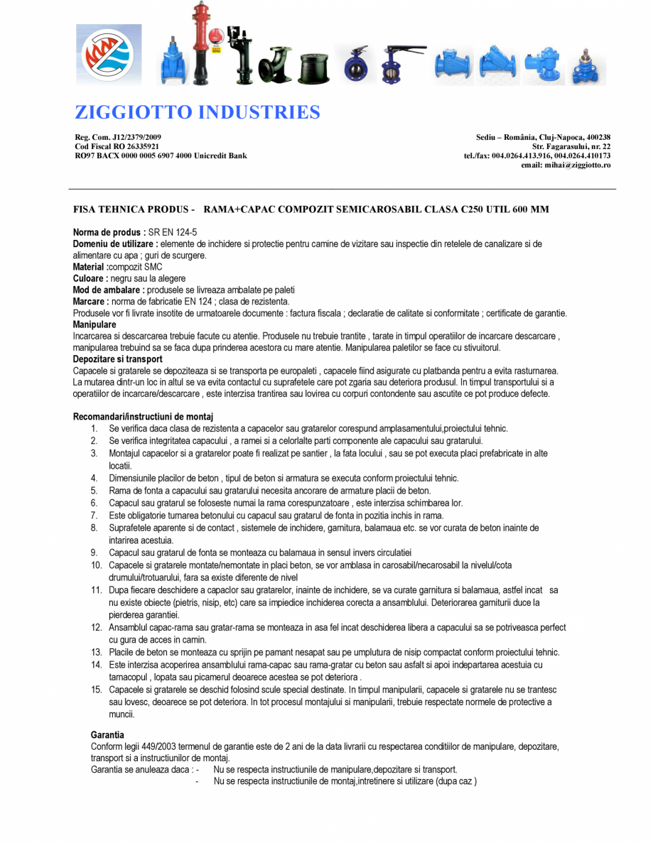 Pagina 1-Rama cu capac compozit - semicarosabil- clasa C250 - util 600 mm SW UMWELTTECHNIK Di625-Di800 Fisa...