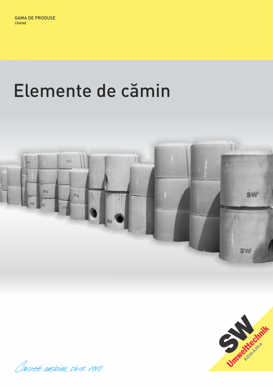 Pagina 1-Elemente de camin SW UMWELTTECHNIK Catalog, brosura Romana GAMA DE PRODUSE
CĂMINE

Elemente de...
