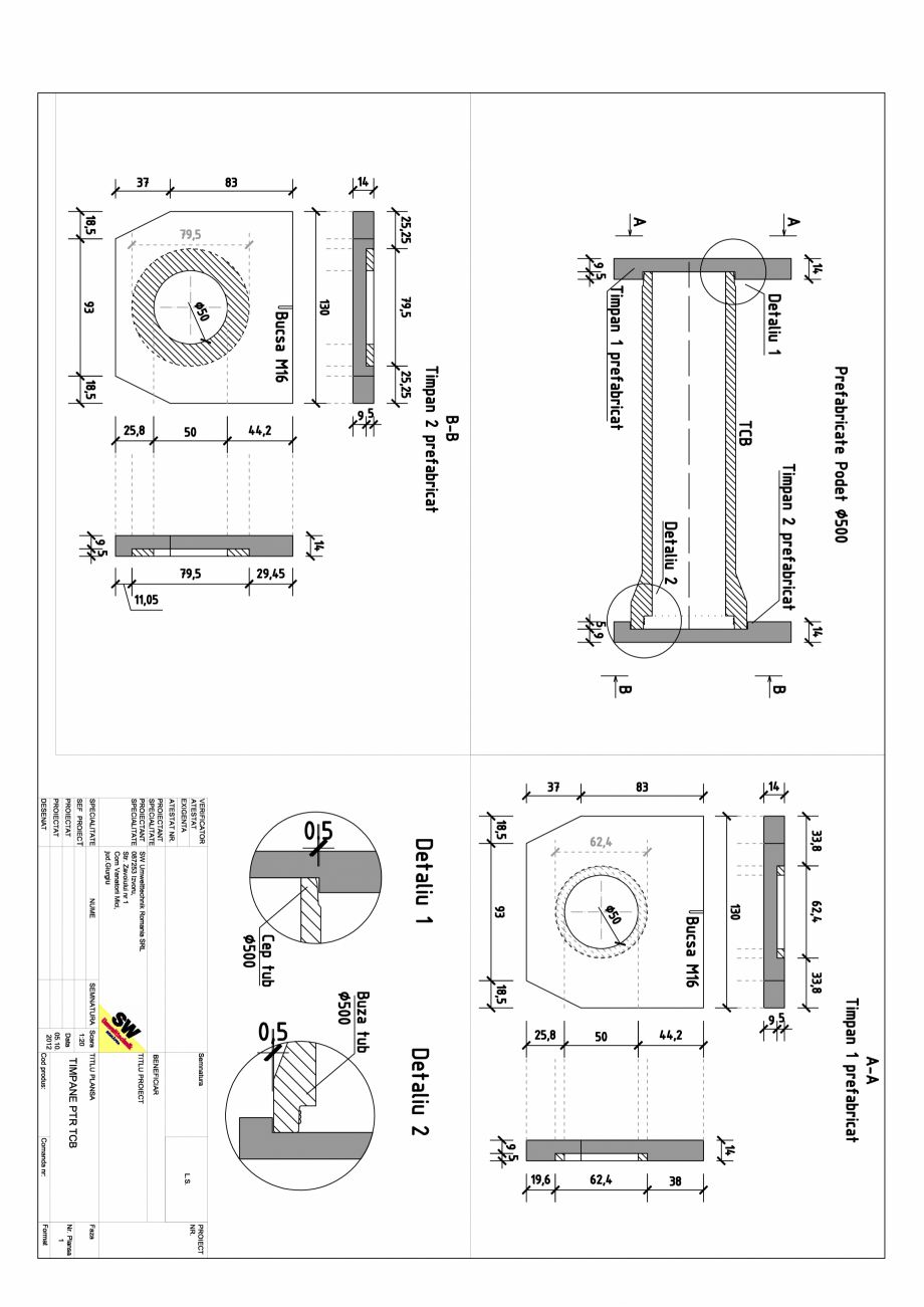 Pagina 1-CAD-PDF Timpan TCB50 L130 g14 h120 DN50 SW UMWELTTECHNIK Detaliu de produs TT-TCB-RC 