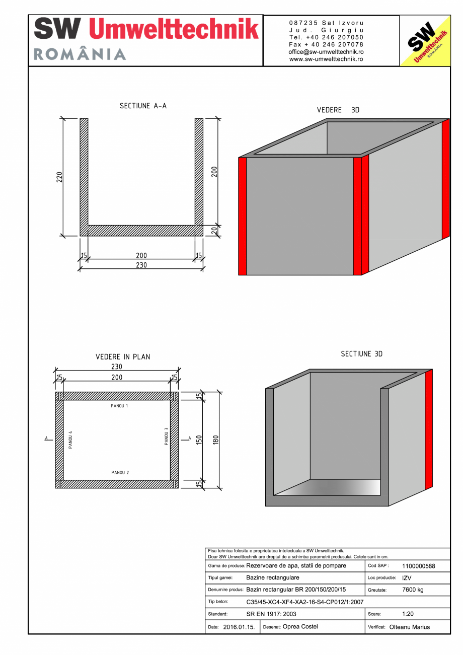 Pagina 1-CAD-PDF Bazin rectangular BR Di 200/150/200/15 SW UMWELTTECHNIK Detaliu de produs 