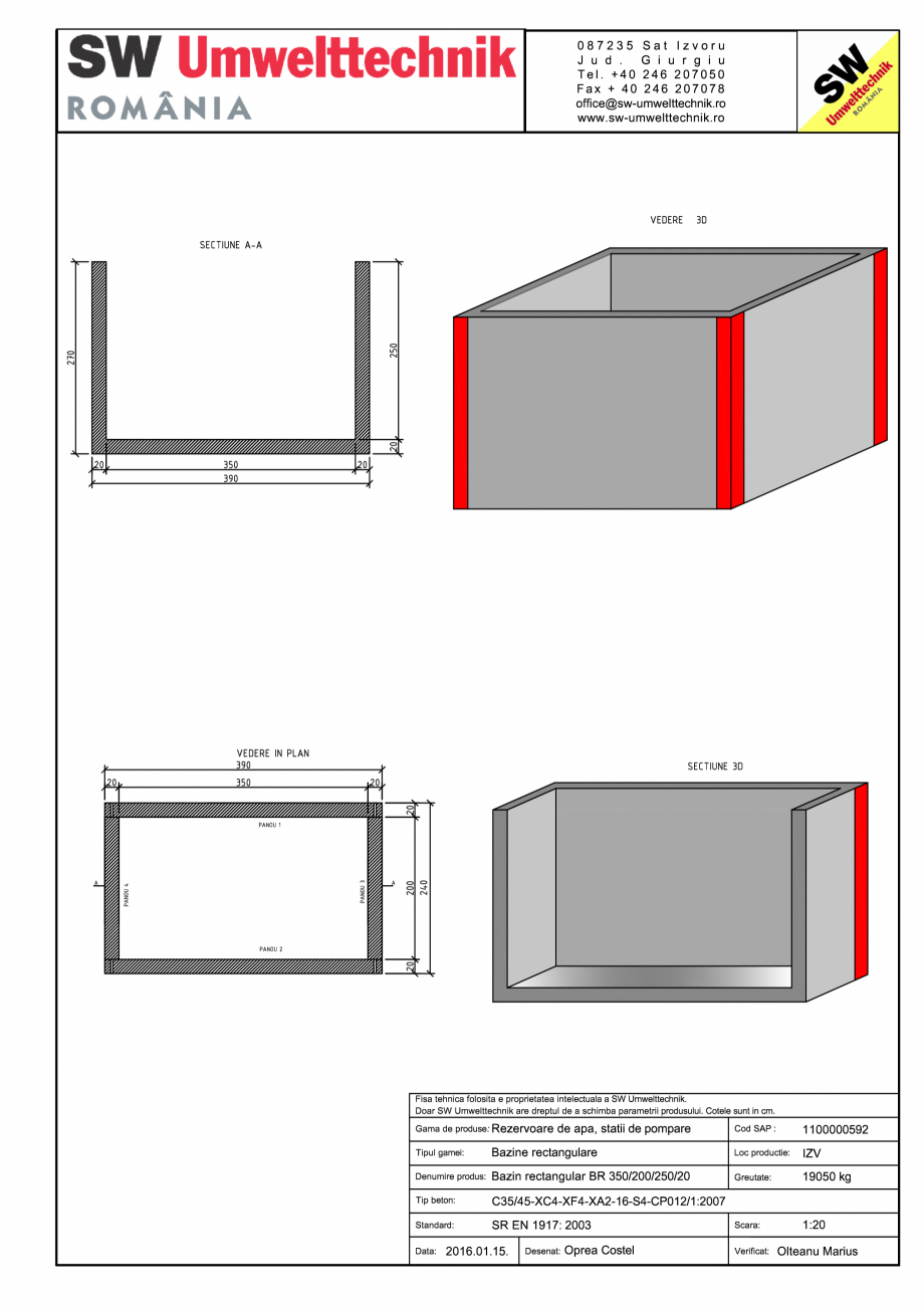 Pagina 1-CAD-PDF Bazin rectangular BR Di 350/200/250/20 SW UMWELTTECHNIK Detaliu de produs 