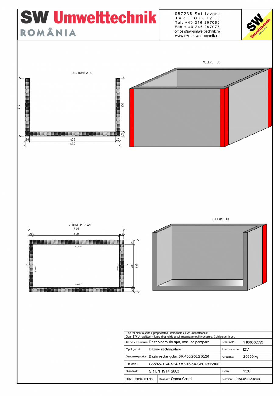 Pagina 1-CAD-PDF Bazin rectangular BR Di 400/200/250/20 SW UMWELTTECHNIK Detaliu de produs 