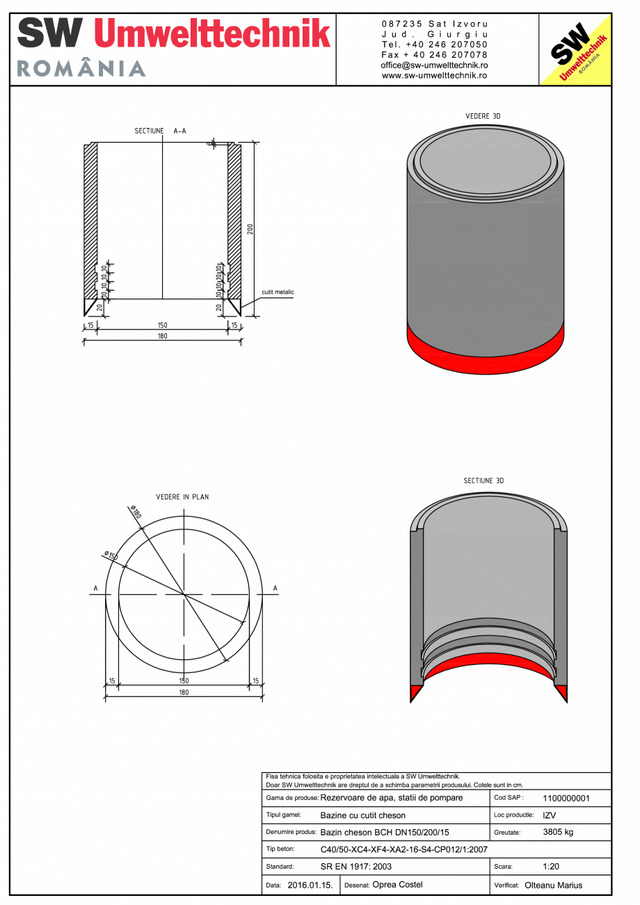 Pagina 1-CAD-PDF Bazin cheson BCH DN150/200/15 SW UMWELTTECHNIK Detaliu de produs 