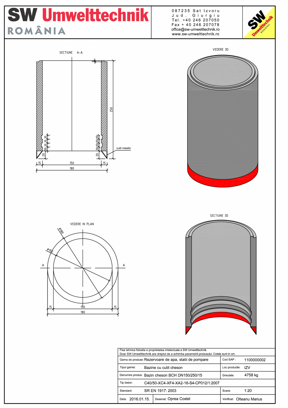 Pagina 1-CAD-PDF Bazin cheson BCH DN150/250/15 SW UMWELTTECHNIK Detaliu de produs 