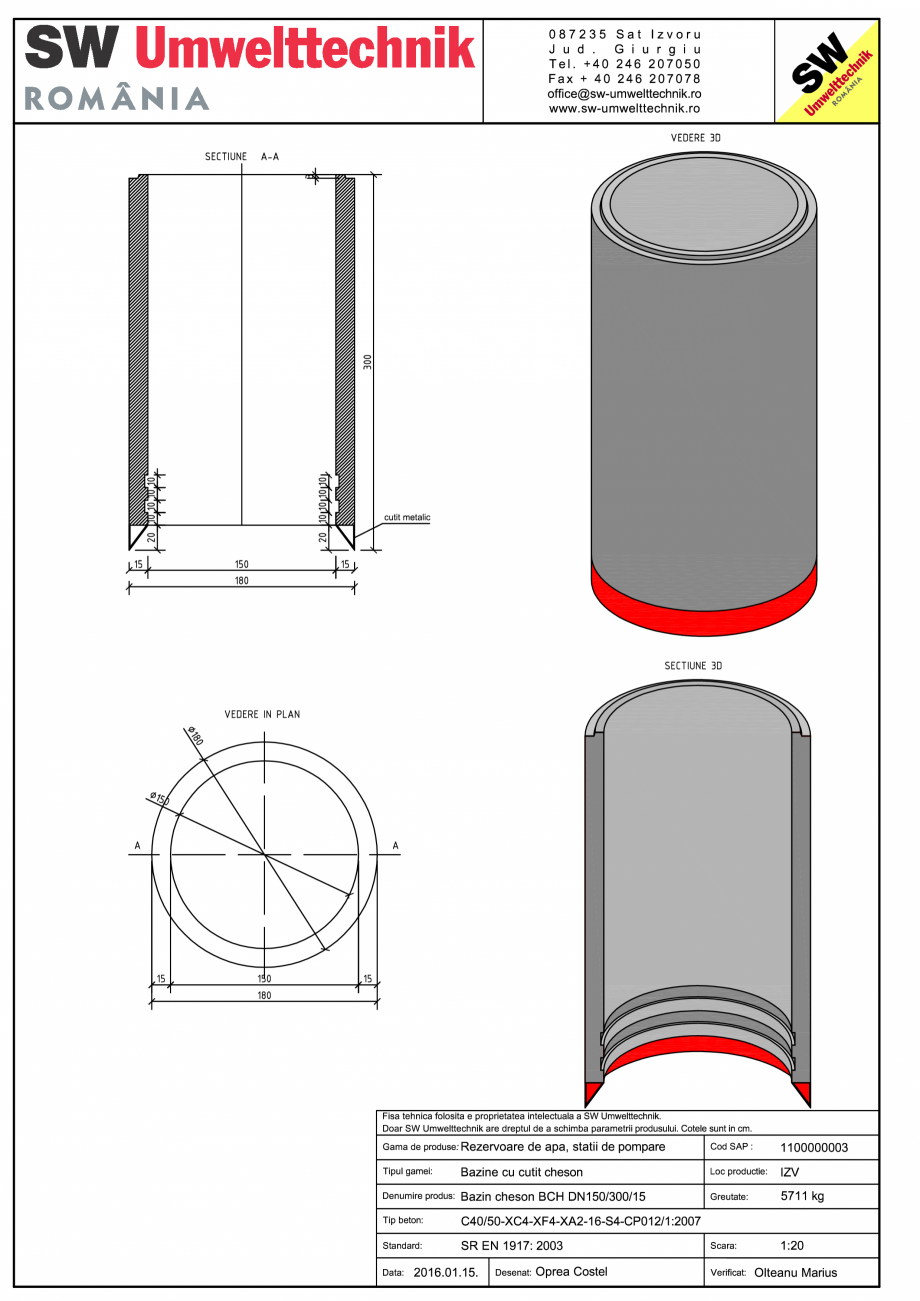 Pagina 1-CAD-PDF Bazin cheson BCH DN150/300/15 SW UMWELTTECHNIK Detaliu de produs 