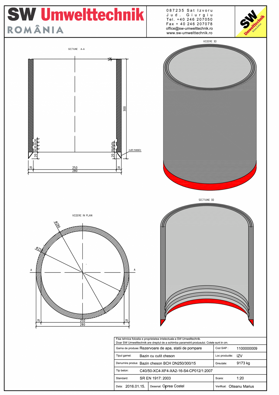 Pagina 1-CAD-PDF Bazin cheson BCH DN250/300/15 SW UMWELTTECHNIK Detaliu de produs 