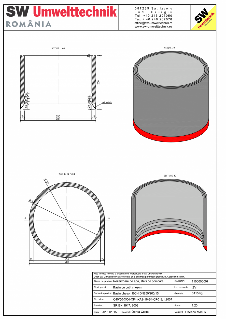 Pagina 1-CAD-PDF Bazin cheson BCH DN250/200/15 SW UMWELTTECHNIK Detaliu de produs 