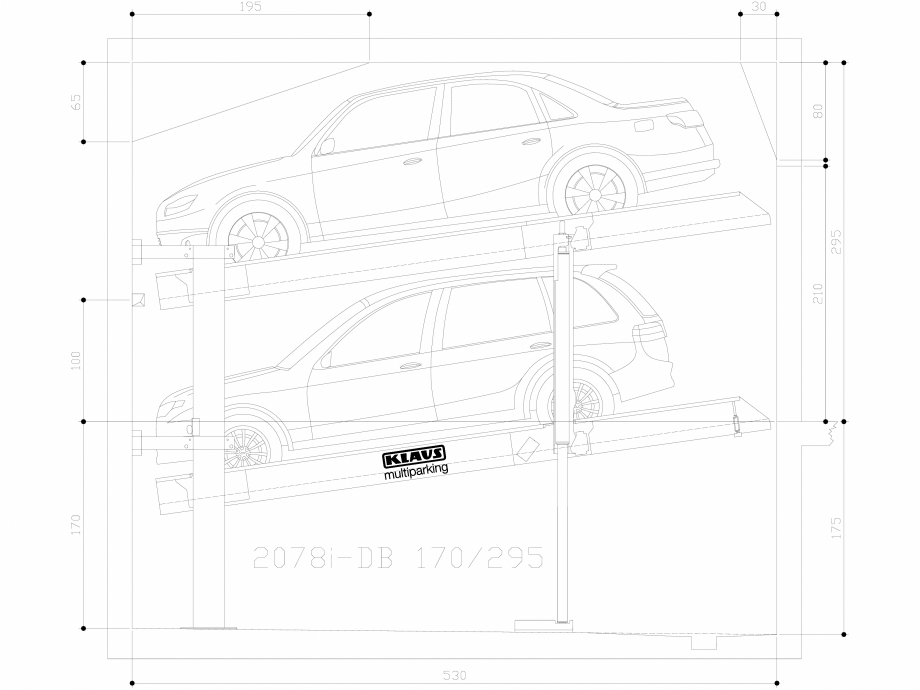Pagina 1-CAD-DWG Sistem de parcare hidraulic - 170-295 KLAUS Detaliu de produs MULTIBASE 2078i 