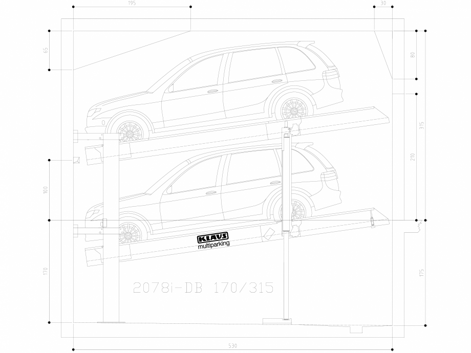 Pagina 1-CAD-DWG Sistem de parcare hidraulic - 170-315 M LK155 KLAUS Detaliu de produs MULTIBASE 2078i 