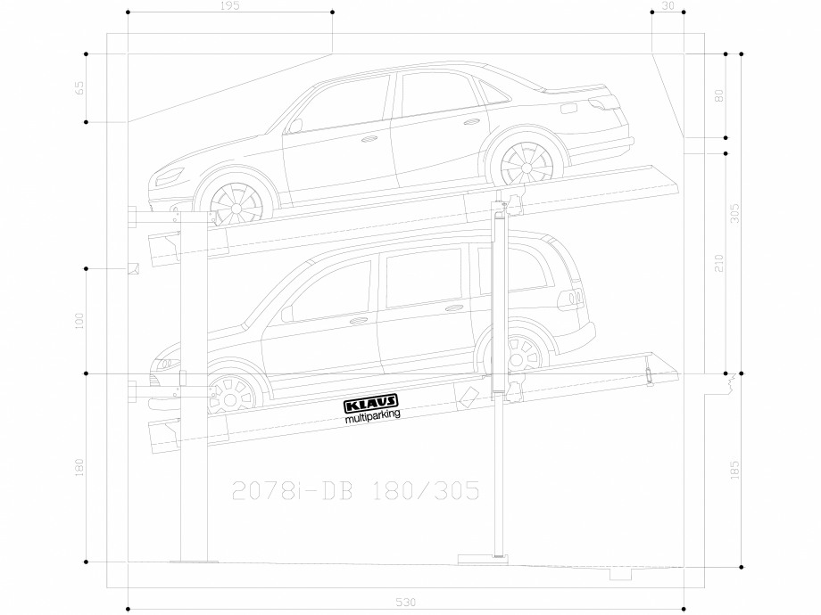 Pagina 1-CAD-DWG Sistem de parcare hidraulic - 180-305 M L150 KLAUS Detaliu de produs MULTIBASE 2078i 