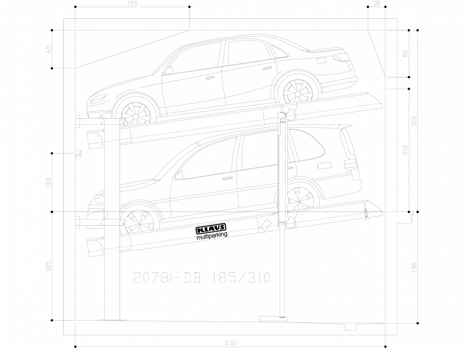 Pagina 1-CAD-DWG Sistem de parcare hidraulic - 185-310 M L150 KLAUS Detaliu de produs MULTIBASE 2078i 