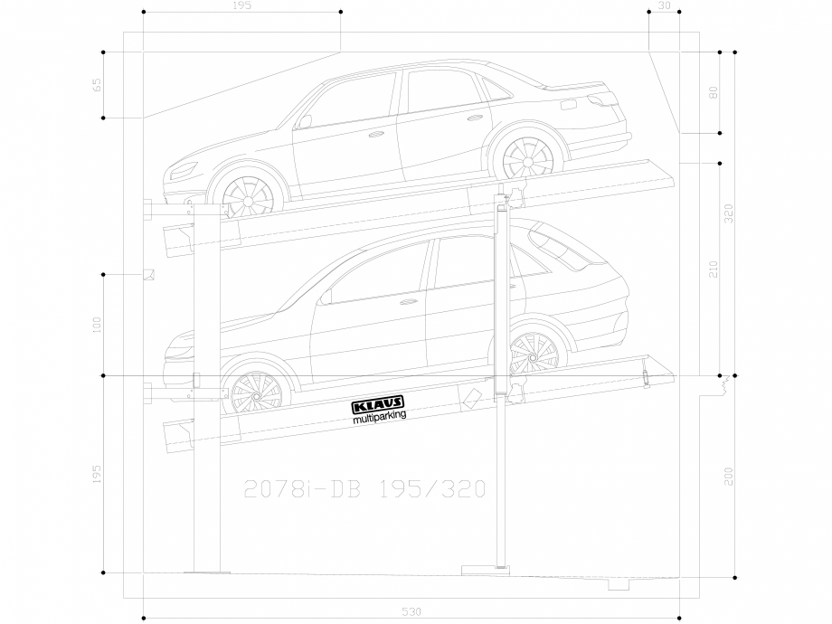 Pagina 1-CAD-DWG Sistem de parcare hidraulic - 195-320 M L150 KLAUS Detaliu de produs MULTIBASE 2078i 