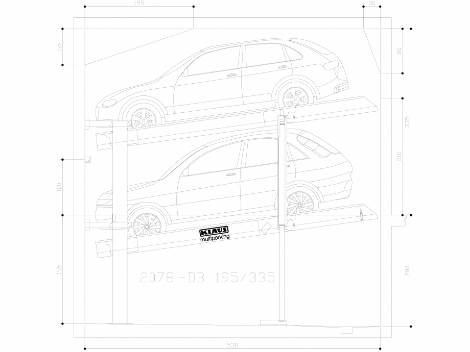 Pagina 1-CAD-DWG Sistem de parcare hidraulic - 195-335 M LK150 KLAUS Detaliu de produs MULTIBASE 2078i 