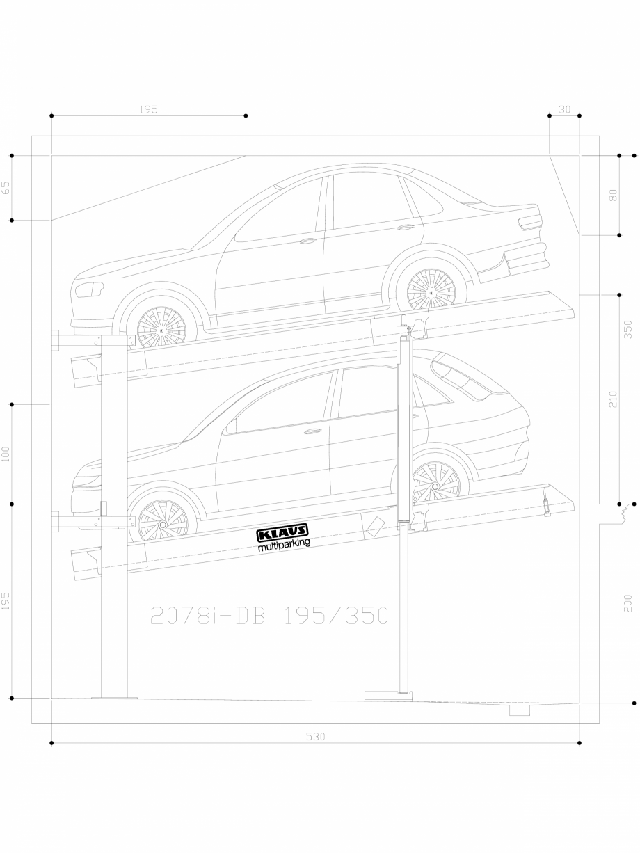 Pagina 1-CAD-DWG Sistem de parcare hidraulic - 195-350 M L180 KLAUS Detaliu de produs MULTIBASE 2078i 