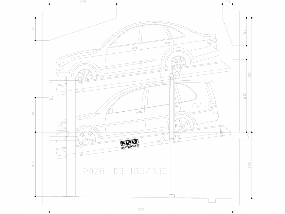 Pagina 1-CAD-DWG Sistem de parcare hidraulic - 185-330 M L170 KLAUS Detaliu de produs MULTIBASE 2078i 