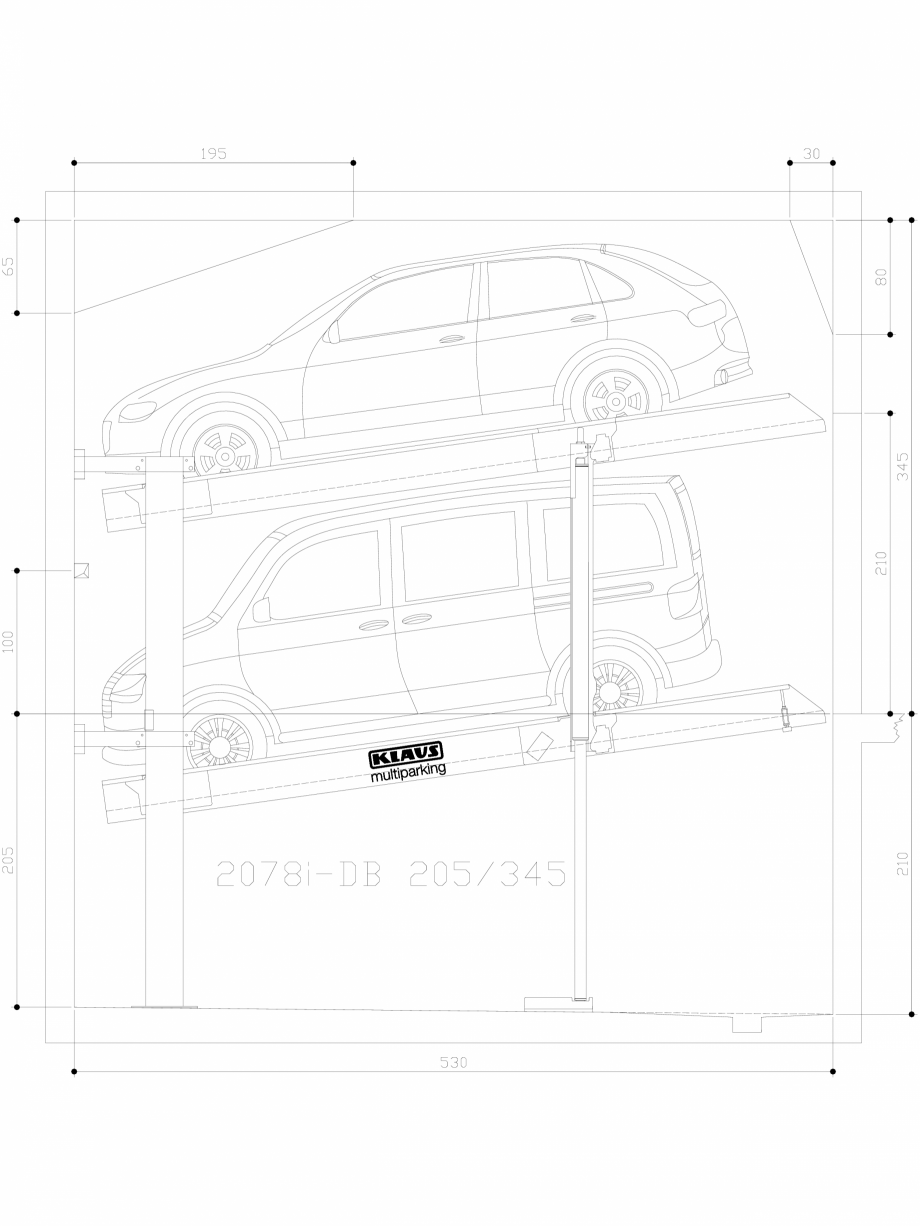 Pagina 1-CAD-DWG Sistem de parcare hidraulic - 205-345 M LK150 KLAUS Detaliu de produs MULTIBASE 2078i 