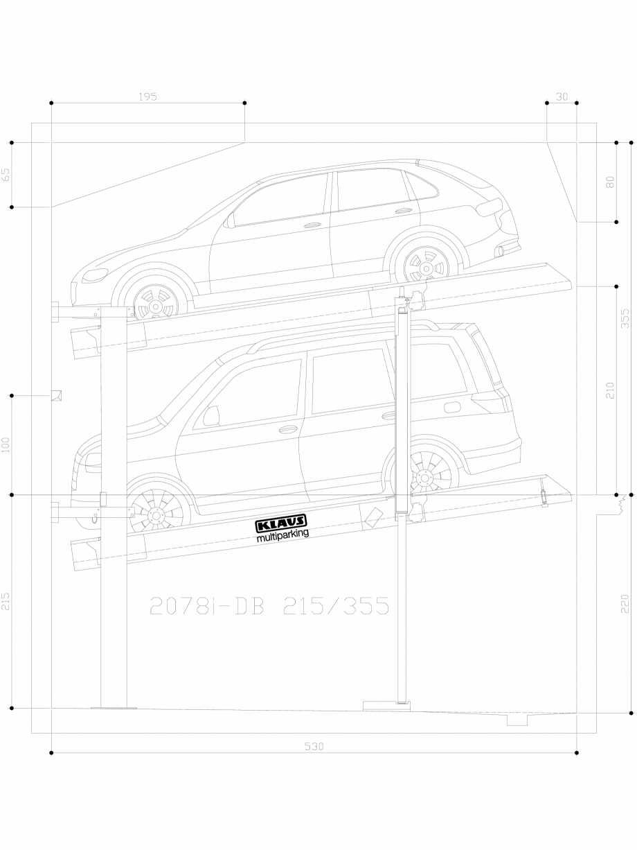 Pagina 1-CAD-DWG Sistem de parcare hidraulic - 215-355 M LK150 KLAUS Detaliu de produs MULTIBASE 2078i 