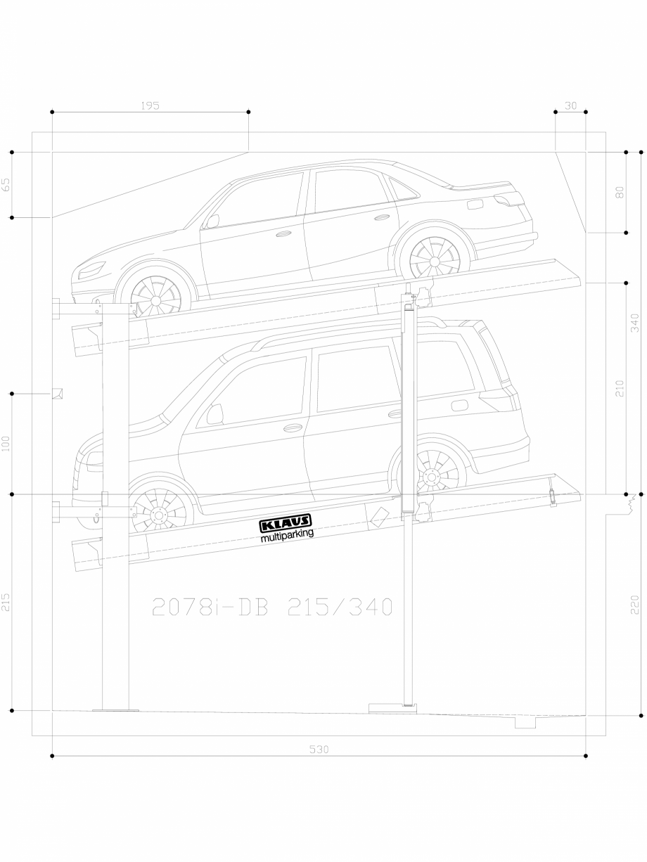Pagina 1-CAD-DWG Sistem de parcare hidraulic - 215-340 M L150 KLAUS Detaliu de produs MULTIBASE 2078i 