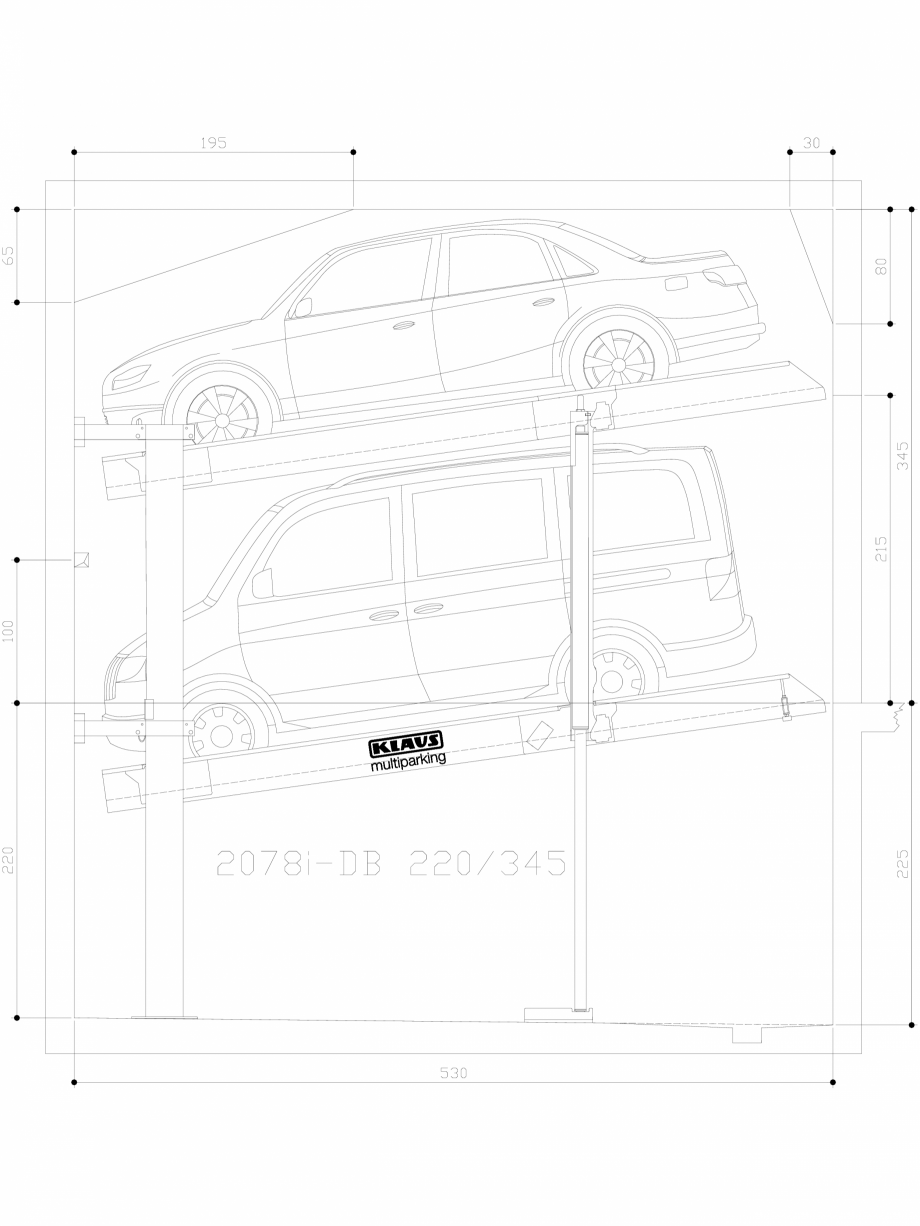 Pagina 1-CAD-DWG Sistem de parcare hidraulic - 220-345 M L150 KLAUS Detaliu de produs MULTIBASE 2078i 