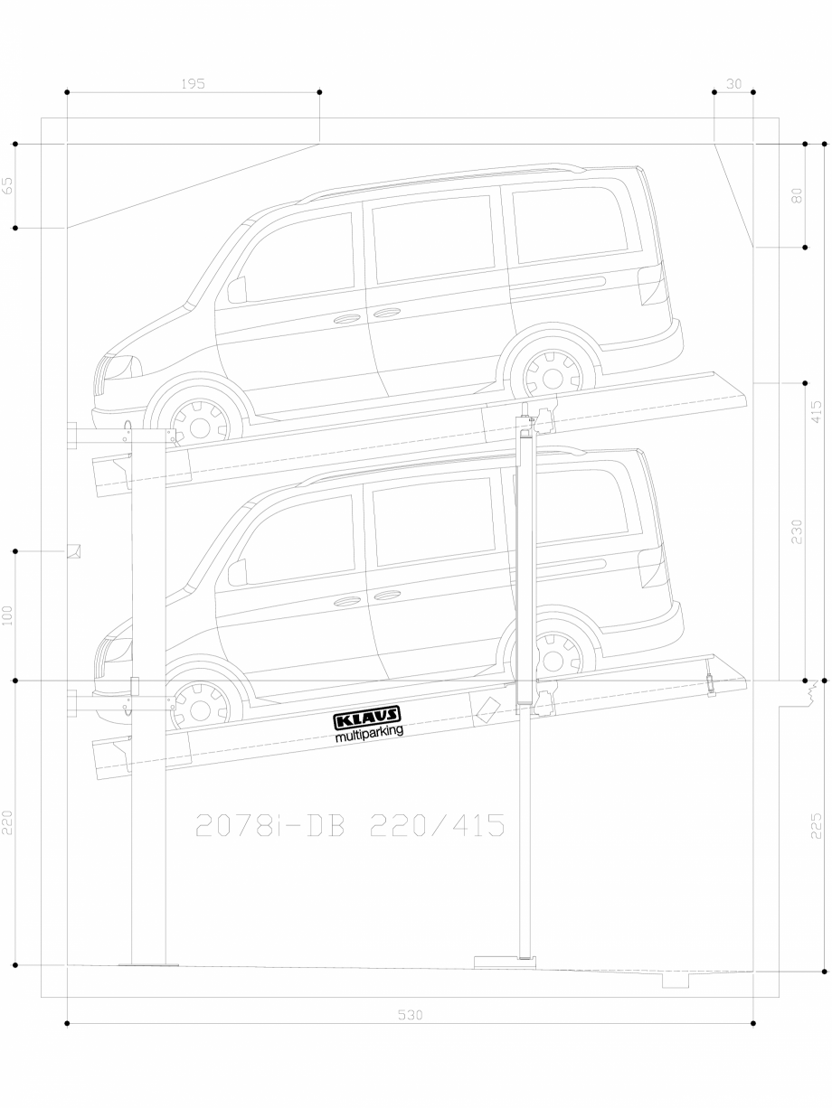 Pagina 1-CAD-DWG Sistem de parcare hidraulic - 220-415 M LK205 KLAUS Detaliu de produs MULTIBASE 2078i 