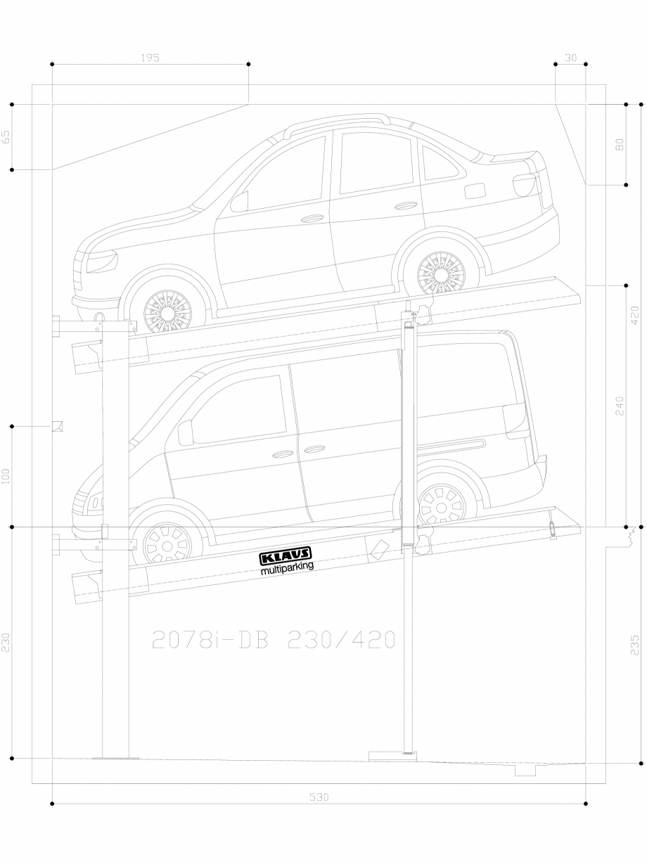 Pagina 1-CAD-DWG Sistem de parcare hidraulic - 230-420 M L215 KLAUS Detaliu de produs MULTIBASE 2078i 