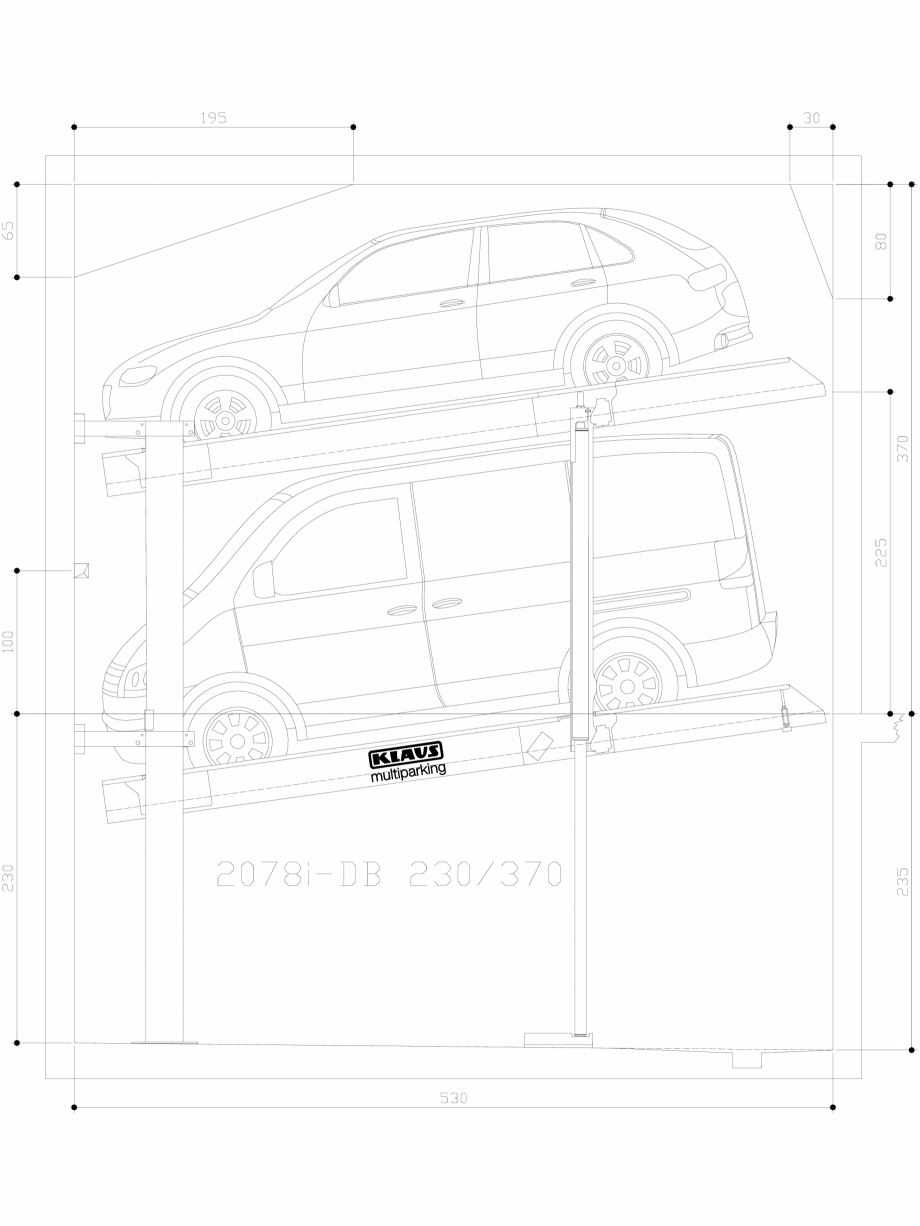 Pagina 1-CAD-DWG Sistem de parcare hidraulic - 230-370 M LK150 KLAUS Detaliu de produs MULTIBASE 2078i 
