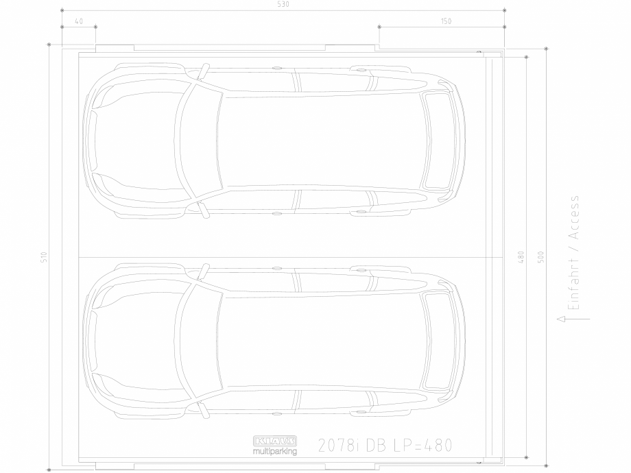 Pagina 1-CAD-DWG Sistem de parcare hidraulic - vedere de sus - DB LP480 KLAUS Detaliu de produs MULTIBASE...