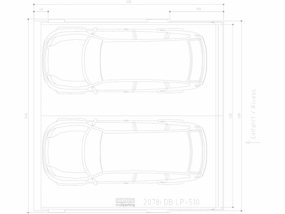Pagina 1-CAD-DWG Sistem de parcare hidraulic - vedere de sus - DB LP510 KLAUS Detaliu de produs MULTIBASE...