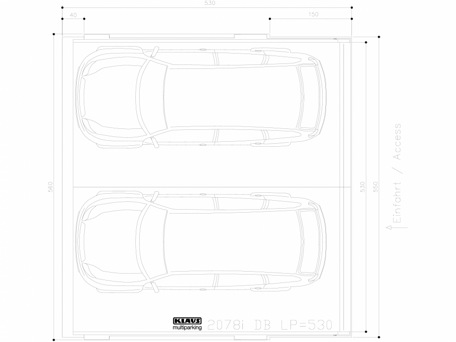 Pagina 1-CAD-DWG Sistem de parcare hidraulic - vedere de sus - DB LP530 KLAUS Detaliu de produs MULTIBASE...