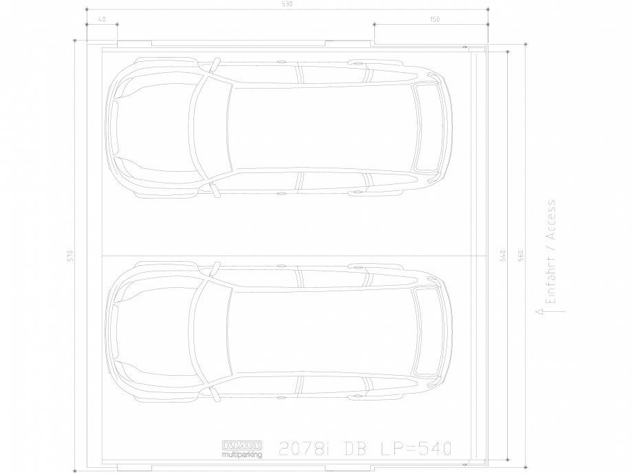 Pagina 1-CAD-DWG Sistem de parcare hidraulic - vedere de sus - DB LP540 KLAUS Detaliu de produs MULTIBASE...