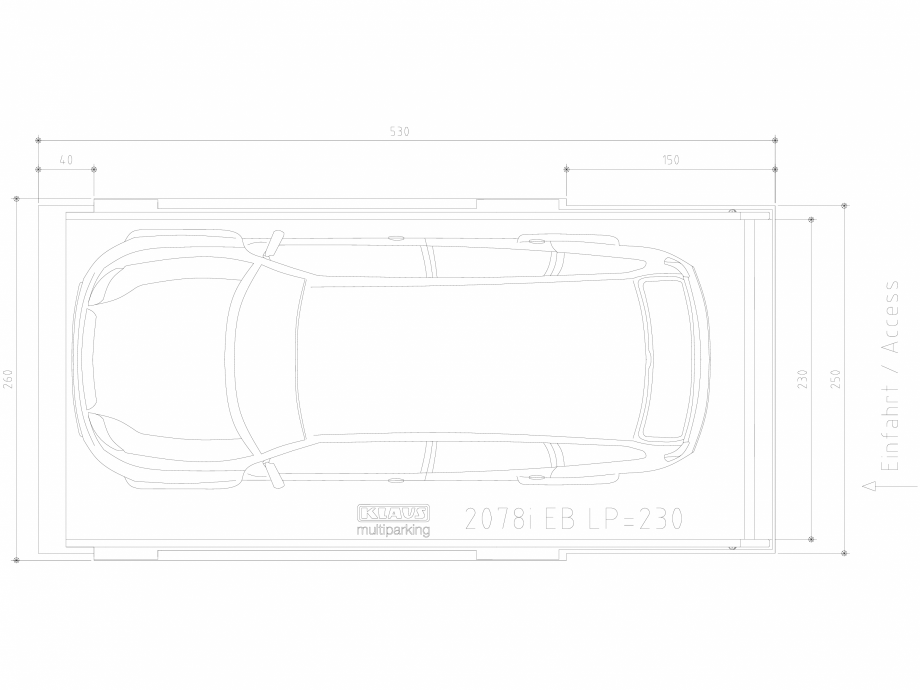 Pagina 1-CAD-DWG Sistem de parcare hidraulic - vedere de sus - EB LP230 KLAUS Detaliu de produs MULTIBASE...