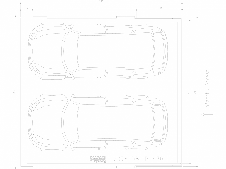 Pagina 1-CAD-DWG Sistem de parcare hidraulic - vedere de sus - DB LP470 KLAUS Detaliu de produs MULTIBASE...