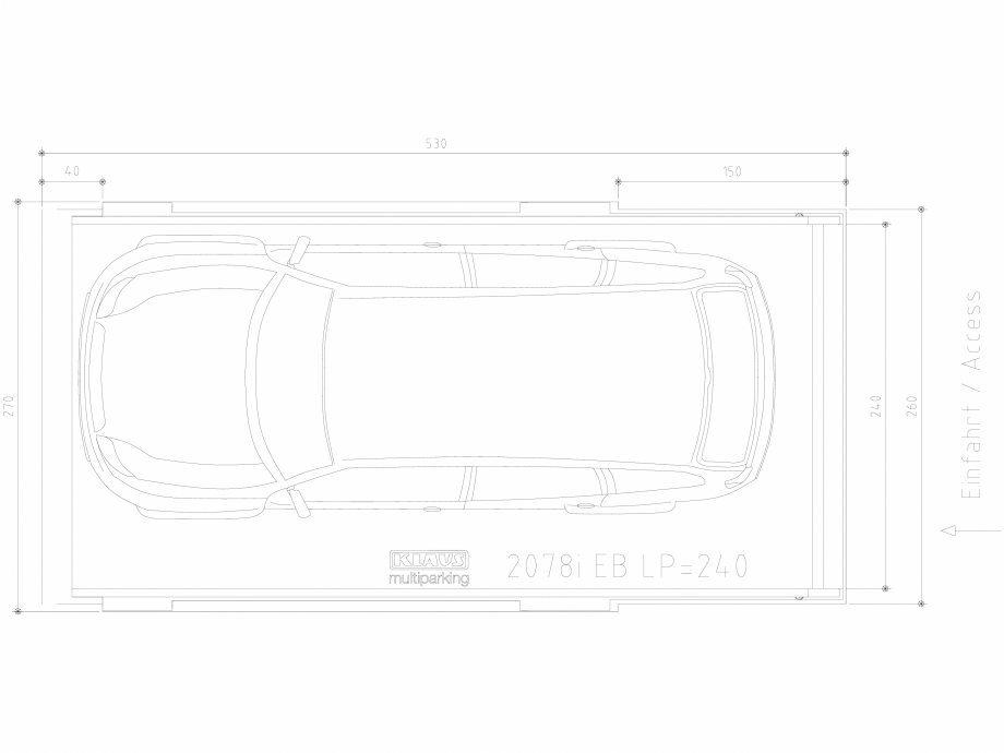 Pagina 1-CAD-DWG Sistem de parcare hidraulic - vedere de sus - EB LP240 KLAUS Detaliu de produs MULTIBASE...