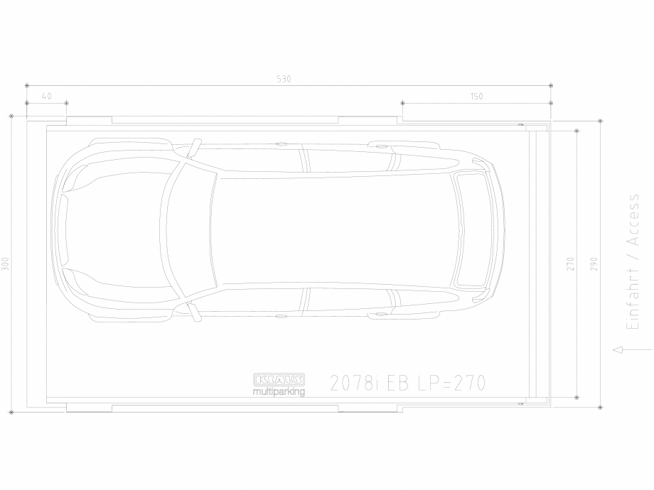 Pagina 1-CAD-DWG Sistem de parcare hidraulic - vedere de sus - EB LP270 KLAUS Detaliu de produs MULTIBASE...