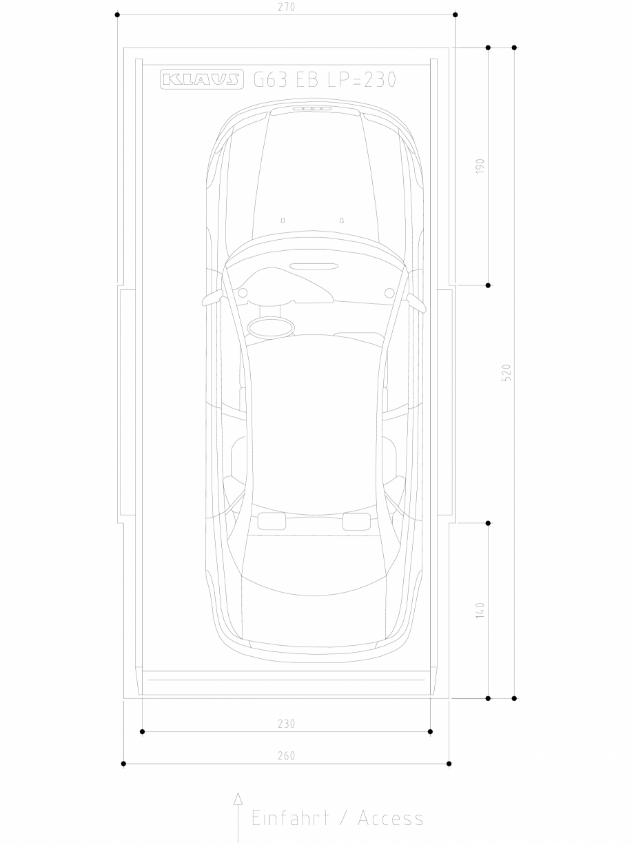 Pagina 1 - CAD-DWG Sistem de parcare hidraulic - vedere de sus - EB LP230 DS KLAUS Detaliu de produs...