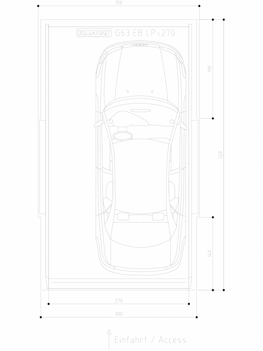 Pagina 1-CAD-DWG Sistem de parcare hidraulic - vedere de sus - EB LP270 DS KLAUS Detaliu de produs MULTIBASE ...
