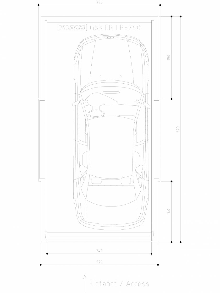 Pagina 1-CAD-DWG Sistem de parcare hidraulic - vedere de sus - EB LP240 DS KLAUS Detaliu de produs MULTIBASE ...