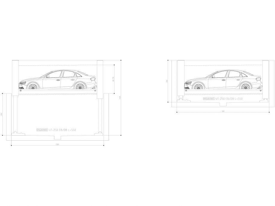 Pagina 1-CAD-DWG Sistem de parcare hidraulic subteran - U1 250-550 SA M KLAUS Detaliu de produs MULTIBASE...