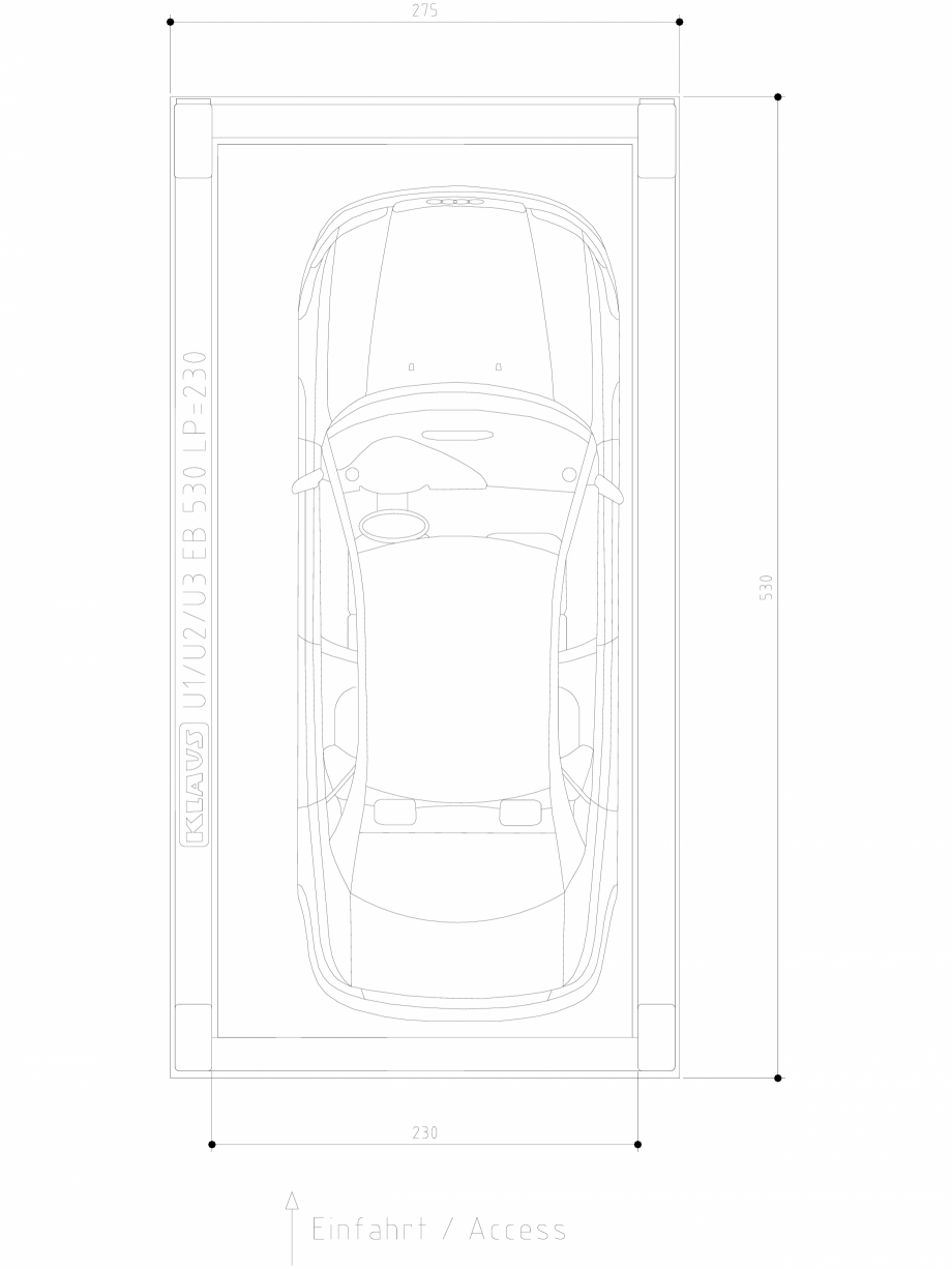 Pagina 1-CAD-DWG Sistem de parcare hidraulic subteran - vedere de sus - U1 EB 530 LP230 DS KLAUS Detaliu de...