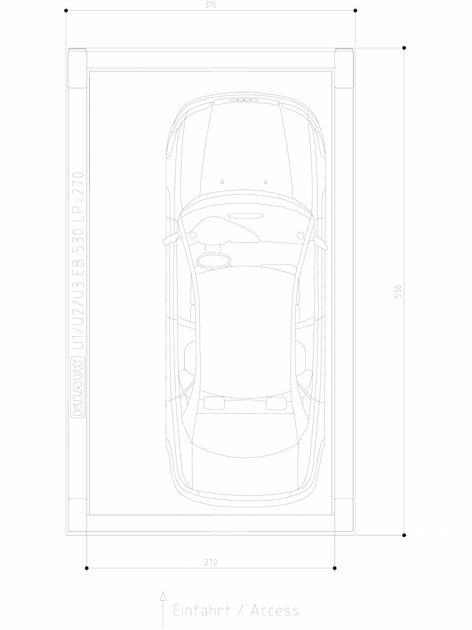 Pagina 1-CAD-DWG Sistem de parcare hidraulic subteran - vedere de sus - U1 EB 530 LP270 DS KLAUS Detaliu de...
