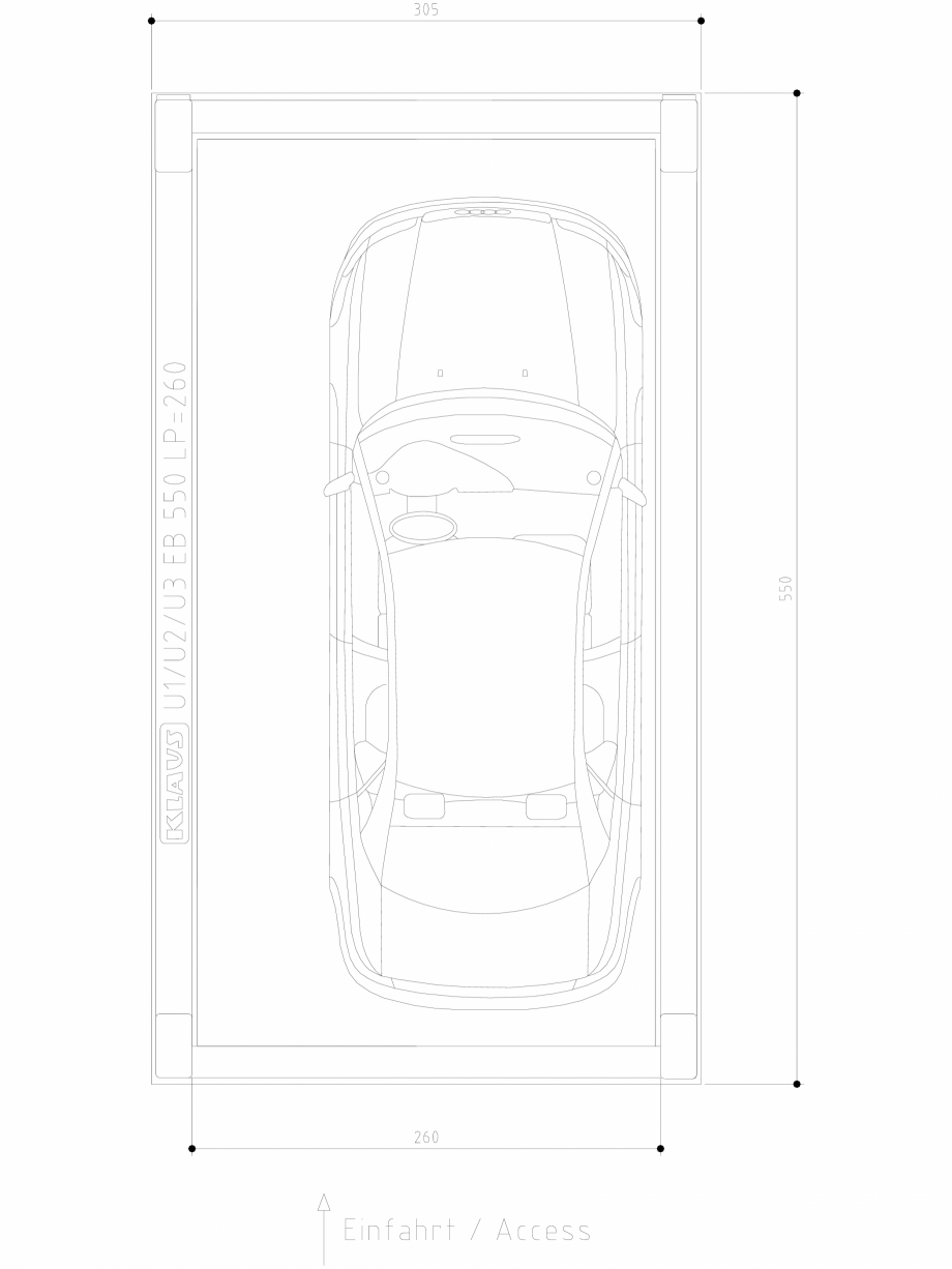 Pagina 1-CAD-DWG Sistem de parcare hidraulic subteran - vedere de sus - U1 EB 550 LP260 DS KLAUS Detaliu de...