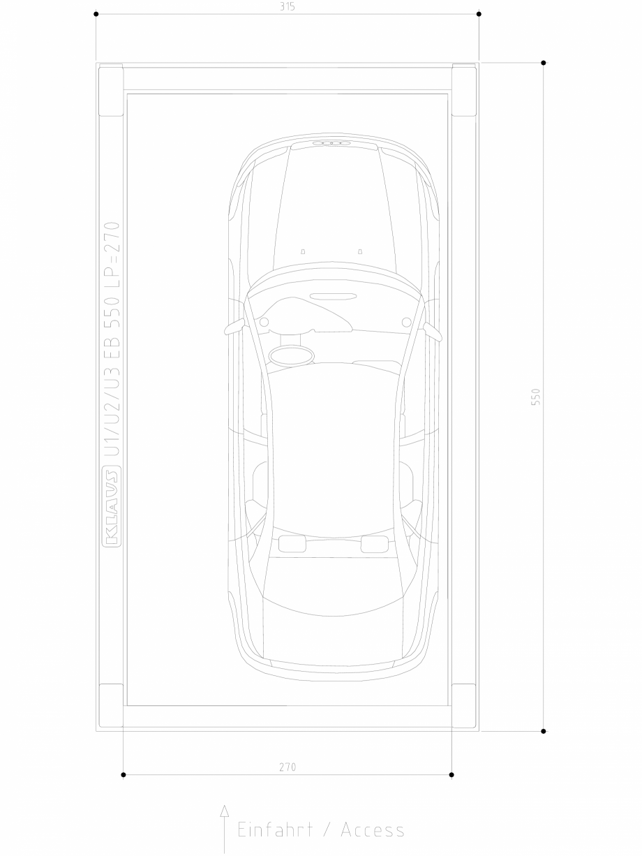 Pagina 1-CAD-DWG Sistem de parcare hidraulic subteran - vedere de sus - U1 EB 550 LP270 DS KLAUS Detaliu de...