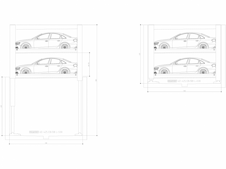 Pagina 1-CAD-DWG Sistem de parcare hidraulic subteran - U2 425-530 SA M KLAUS Detaliu de produs MULTIBASE...