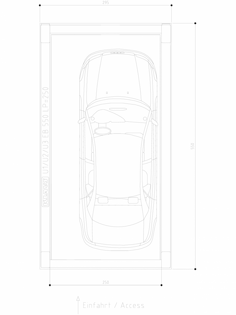 Pagina 1-CAD-DWG Sistem de parcare hidraulic subteran - vedere de sus - U3EB 550 LP250 DS KLAUS Detaliu de...