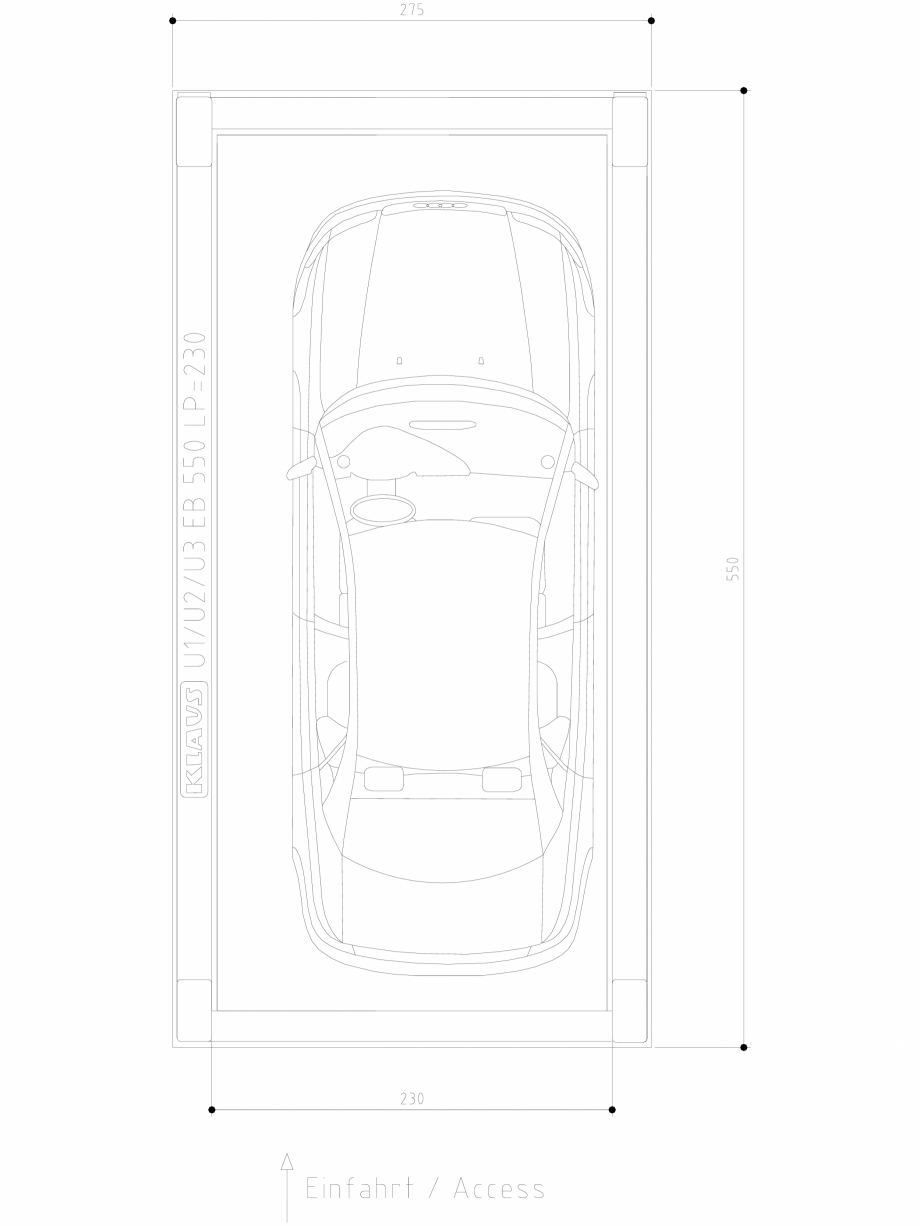 Pagina 1-CAD-DWG Sistem de parcare hidraulic subteran - vedere de sus - U3EB 550 LP230 DS KLAUS Detaliu de...