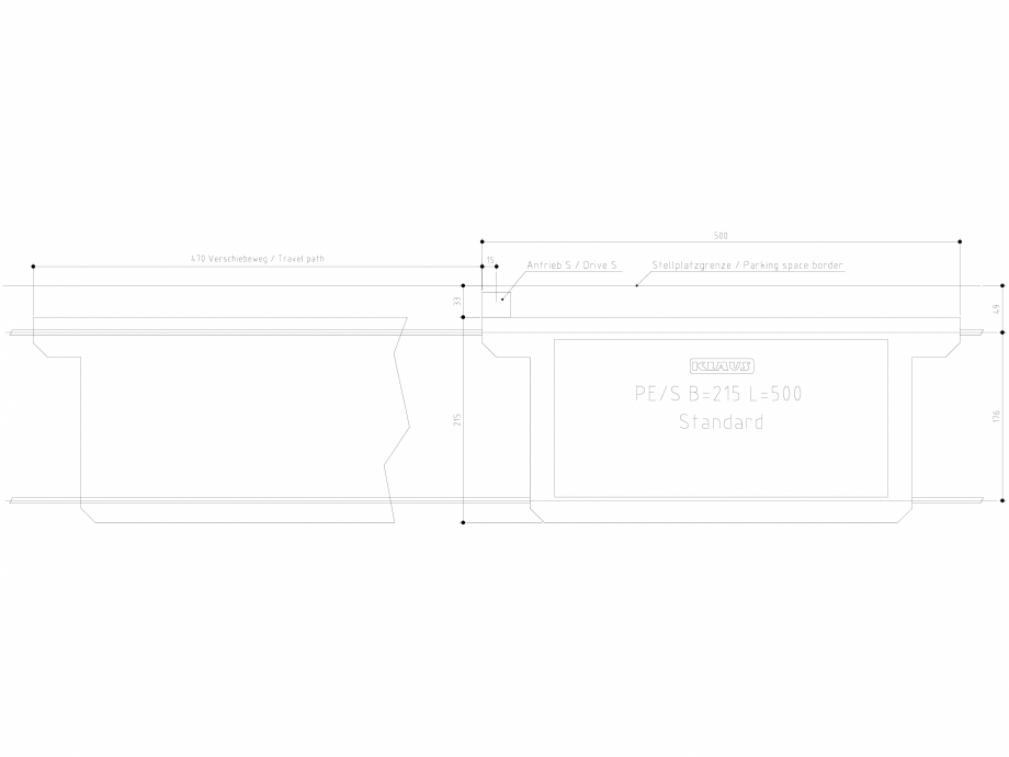 Pagina 1-CAD-DXF Platforma glisanta pentru parcare - S B215 L500 DS KLAUS Detaliu de produs PARKBOARD PE 