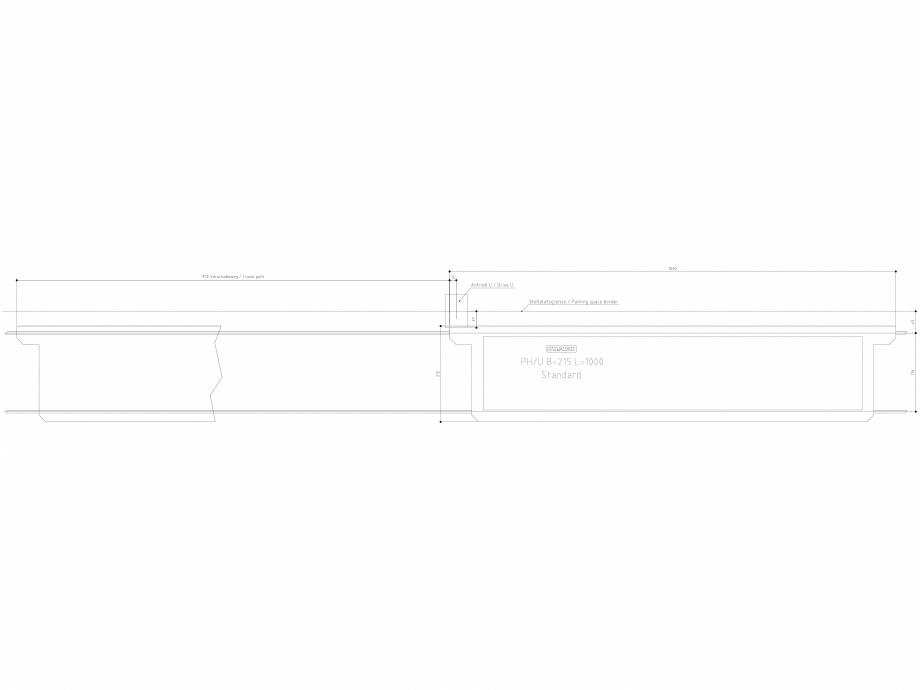 Pagina 1-CAD-DWG Platforma glisanta pentru parcare - U B215 L1000 DS KLAUS Detaliu de produs PARKBOARD PH 