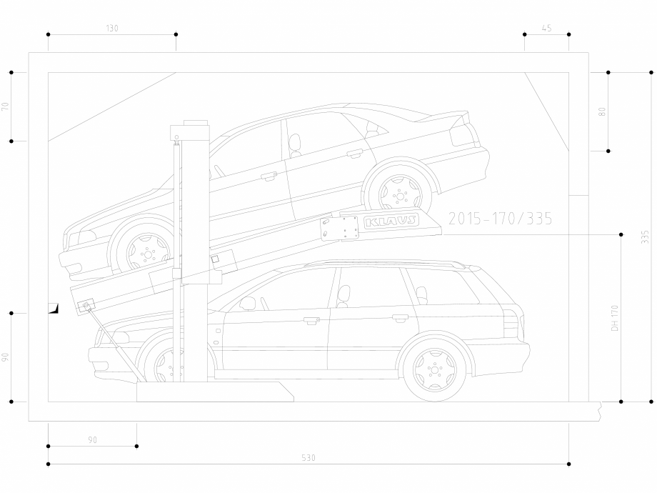 Pagina 1-CAD-DWG Sistem de parcare hidraulic - GT170 H335 SA M KLAUS Detaliu de produs SINGLEUP 2015 