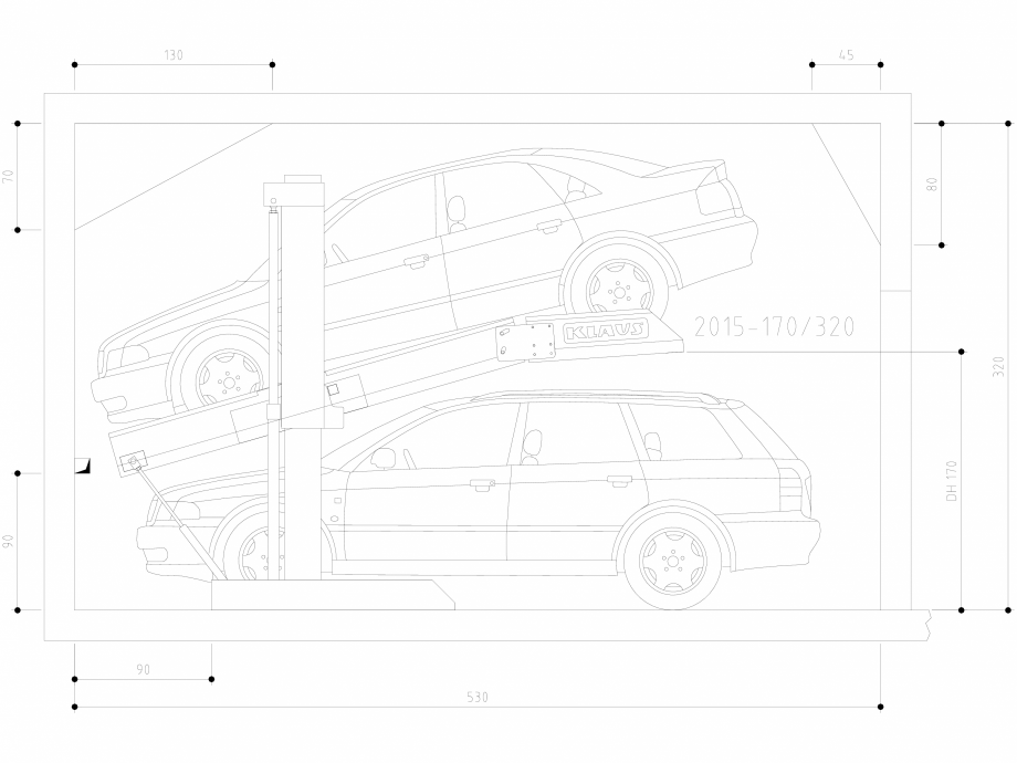 Pagina 1-CAD-DWG Sistem de parcare hidraulic - GT170 H320 SA M KLAUS Detaliu de produs SINGLEUP 2015 